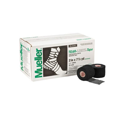 Tape Athletic Tear-Light Elastic 2"x7.5yd Adhesive Black 24/Ca